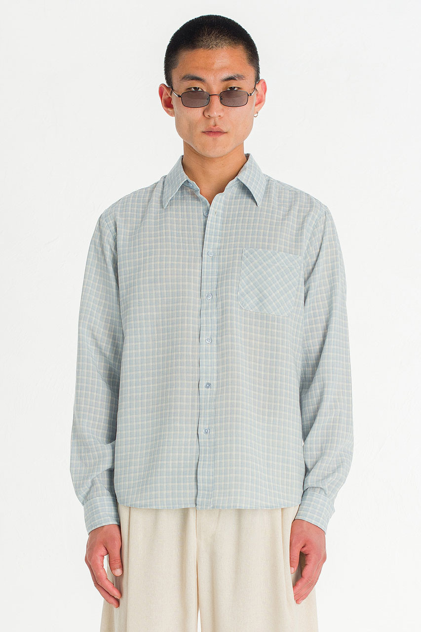 Menswear | Grid Check Shirt, Blue