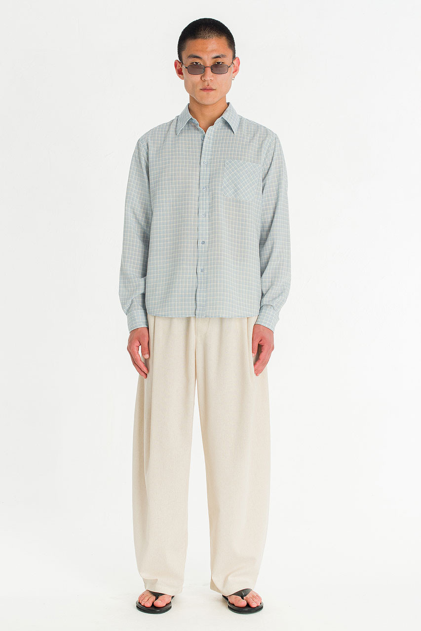 Menswear | Grid Check Shirt, Blue