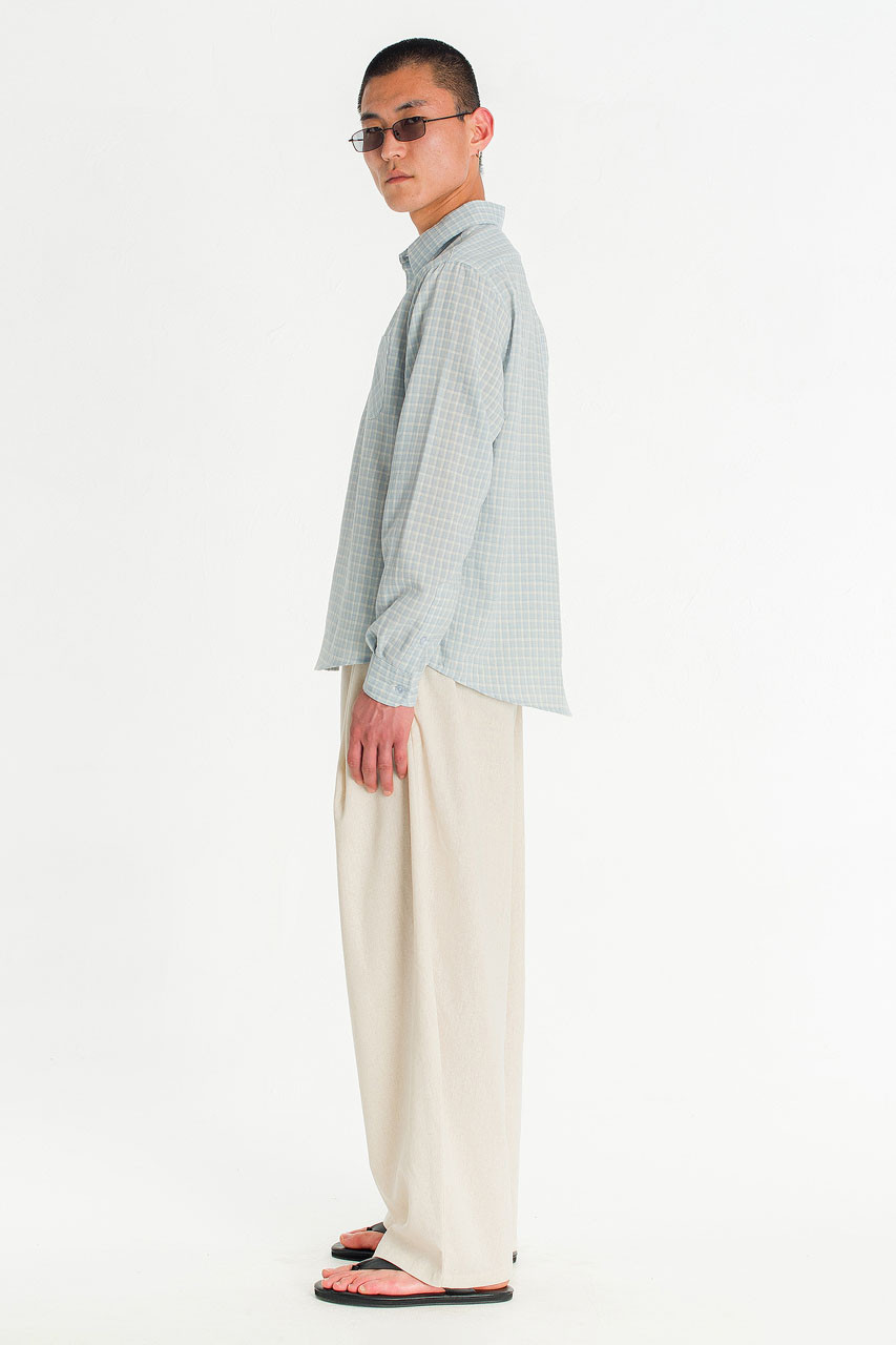 Menswear | Grid Check Shirt, Blue