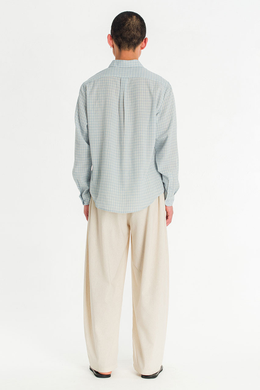 Menswear | Grid Check Shirt, Blue