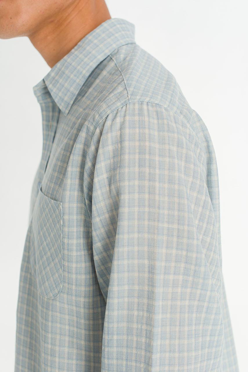 Menswear | Grid Check Shirt, Blue