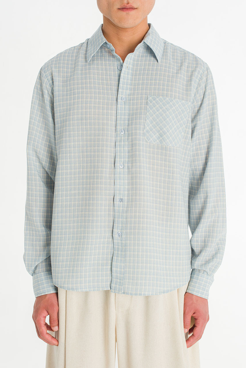 Menswear | Grid Check Shirt, Blue
