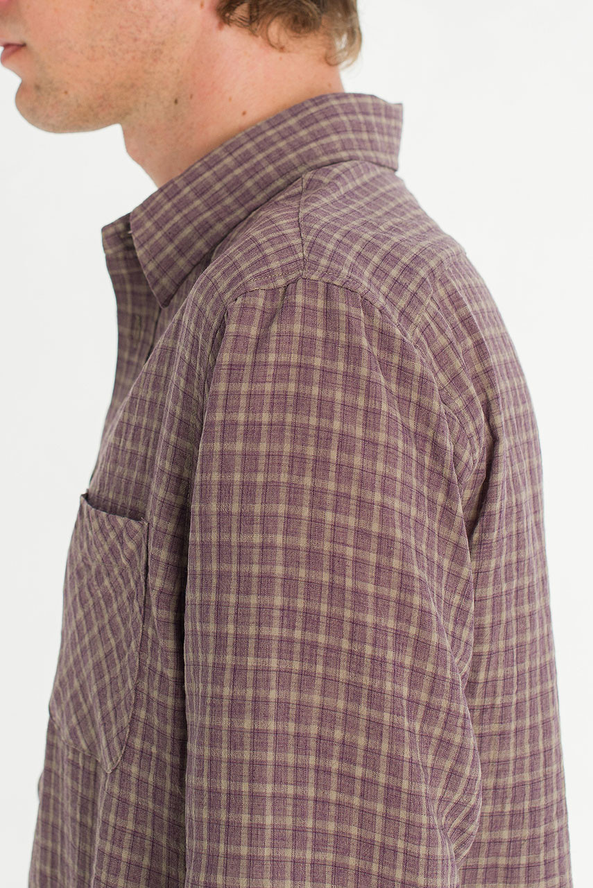 Menswear | Grid Check Shirt, Purple