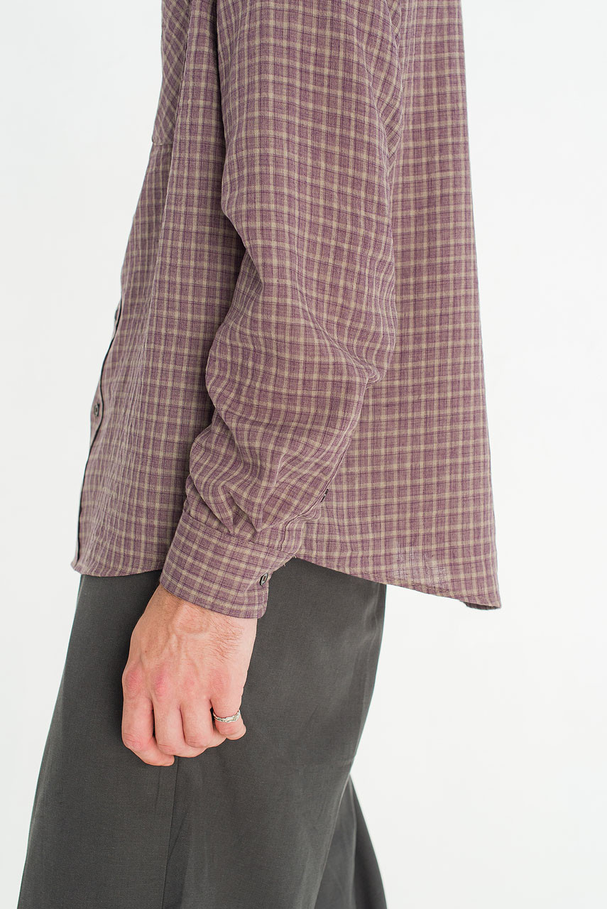 Menswear | Grid Check Shirt, Purple