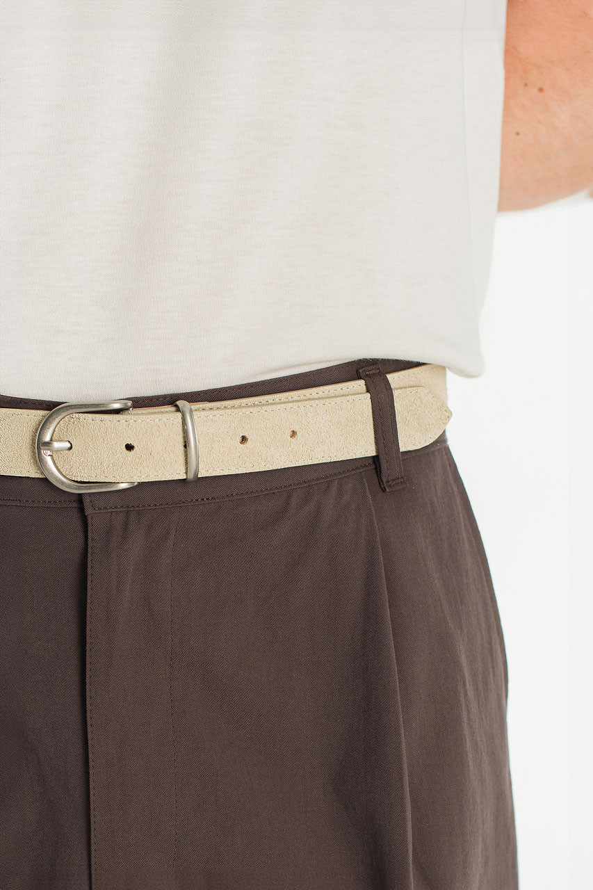 Menswear | Suede Belt, Ivory