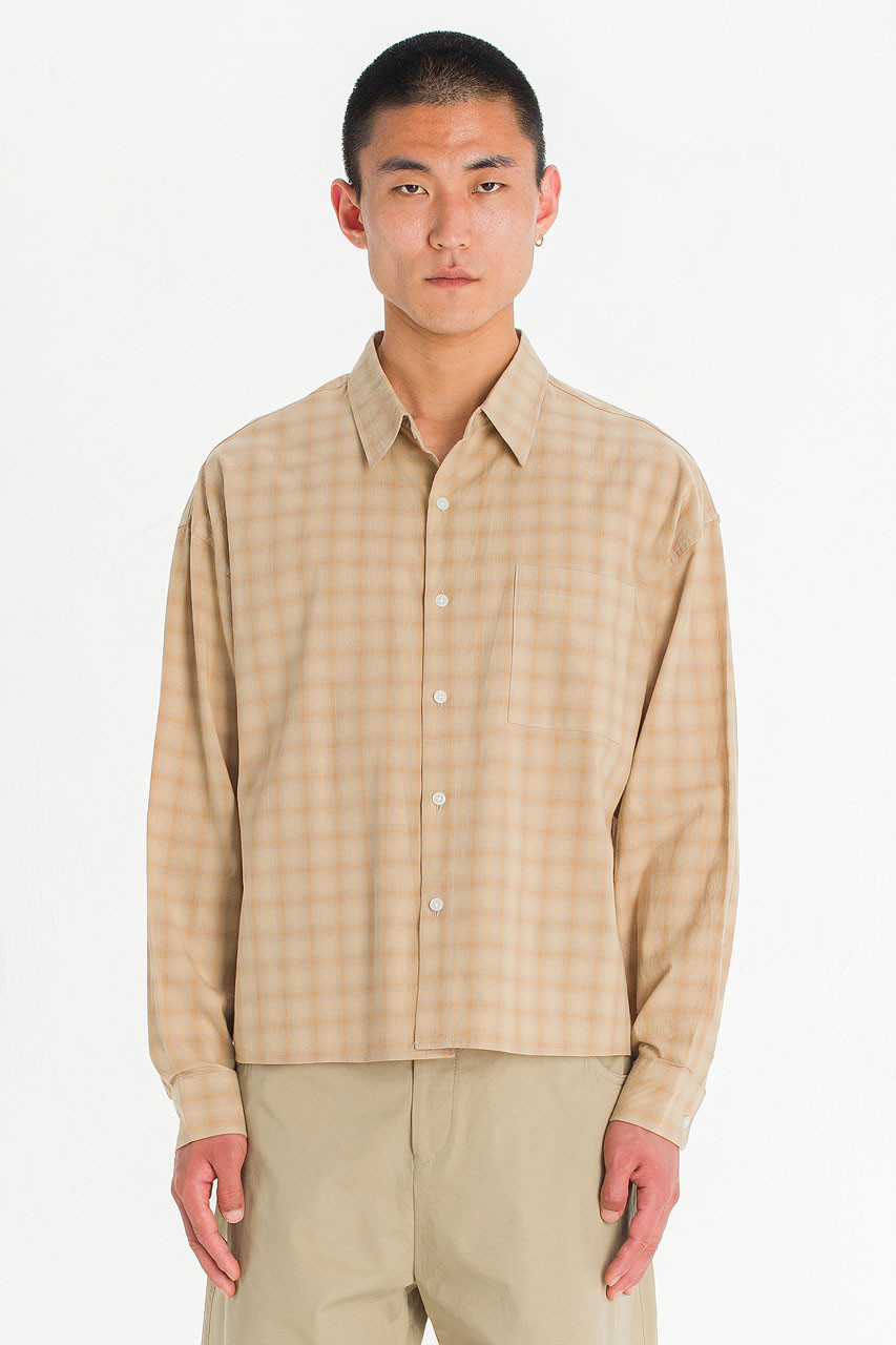 Menswear | Hazy Cropped Shirt, Beige