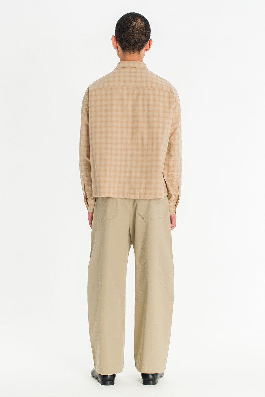 Menswear | Hazy Cropped Shirt, Beige