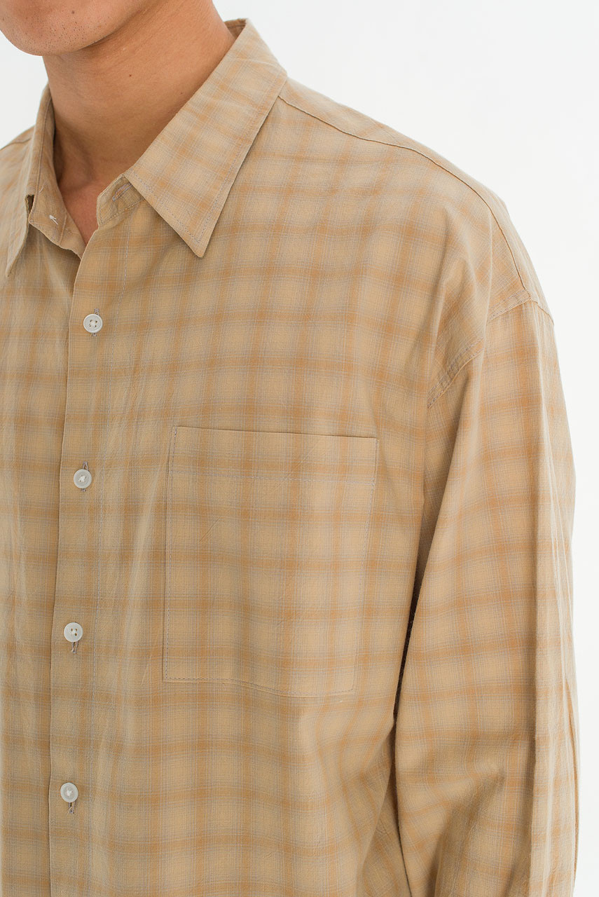 Menswear | Hazy Cropped Shirt, Beige