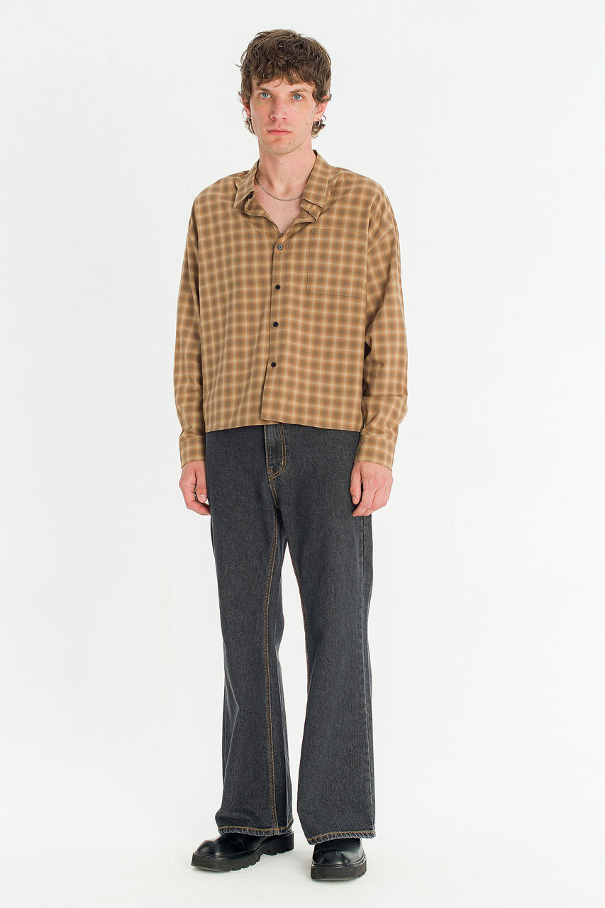 Menswear | Hazy Cropped Shirt, Orange