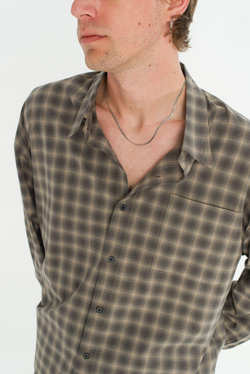 Menswear | Hazy Cropped Shirt, Grey