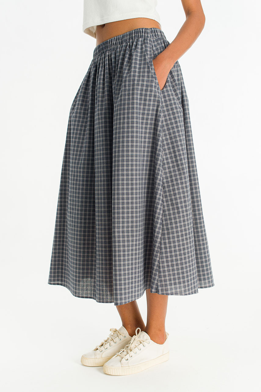 Meadow Soft Check Skirt, Navy