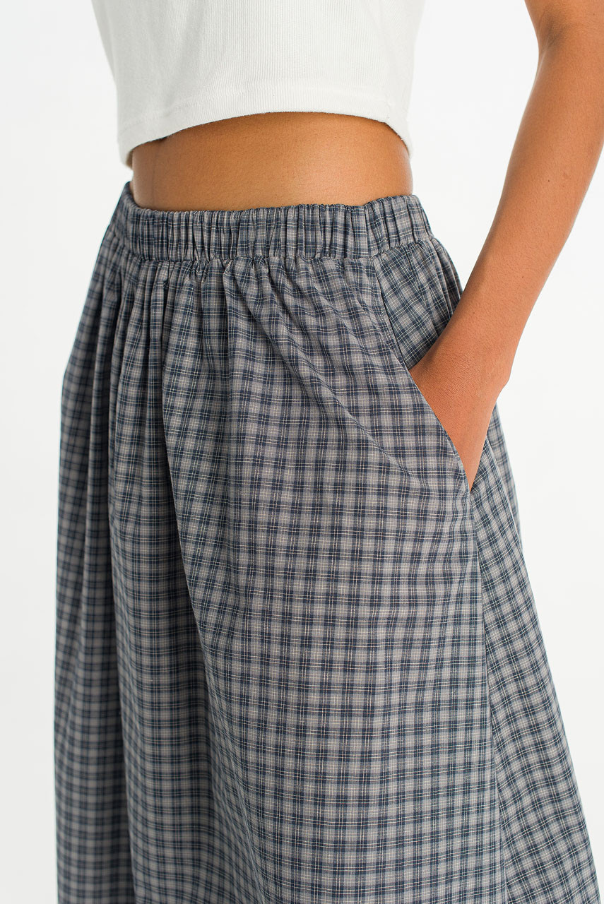 Meadow Soft Check Skirt, Navy