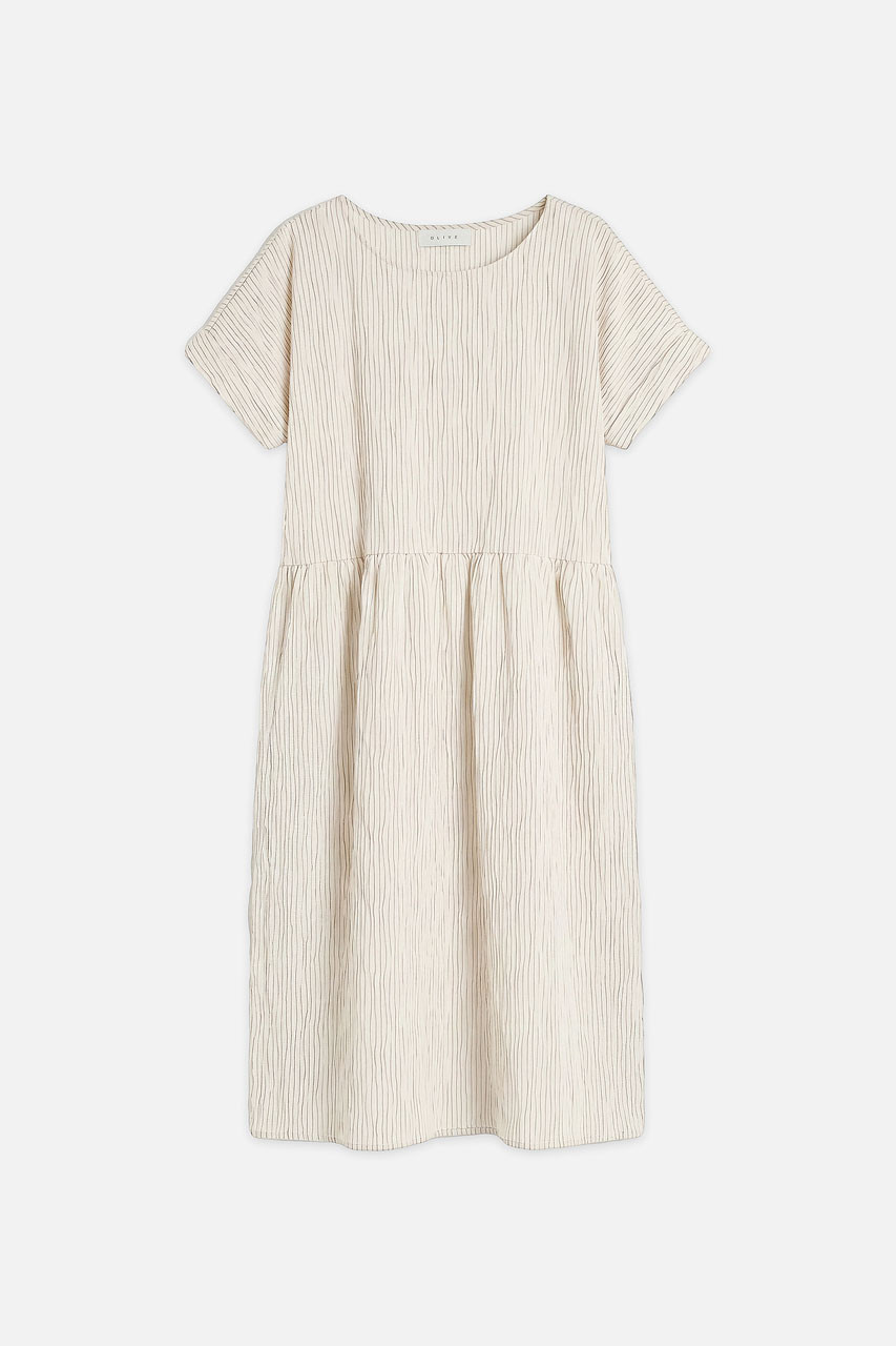 Floairy Pin Stripe Dress, Ivory