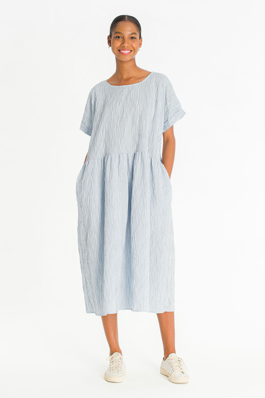 Floairy Pin Stripe Dress, Blue
