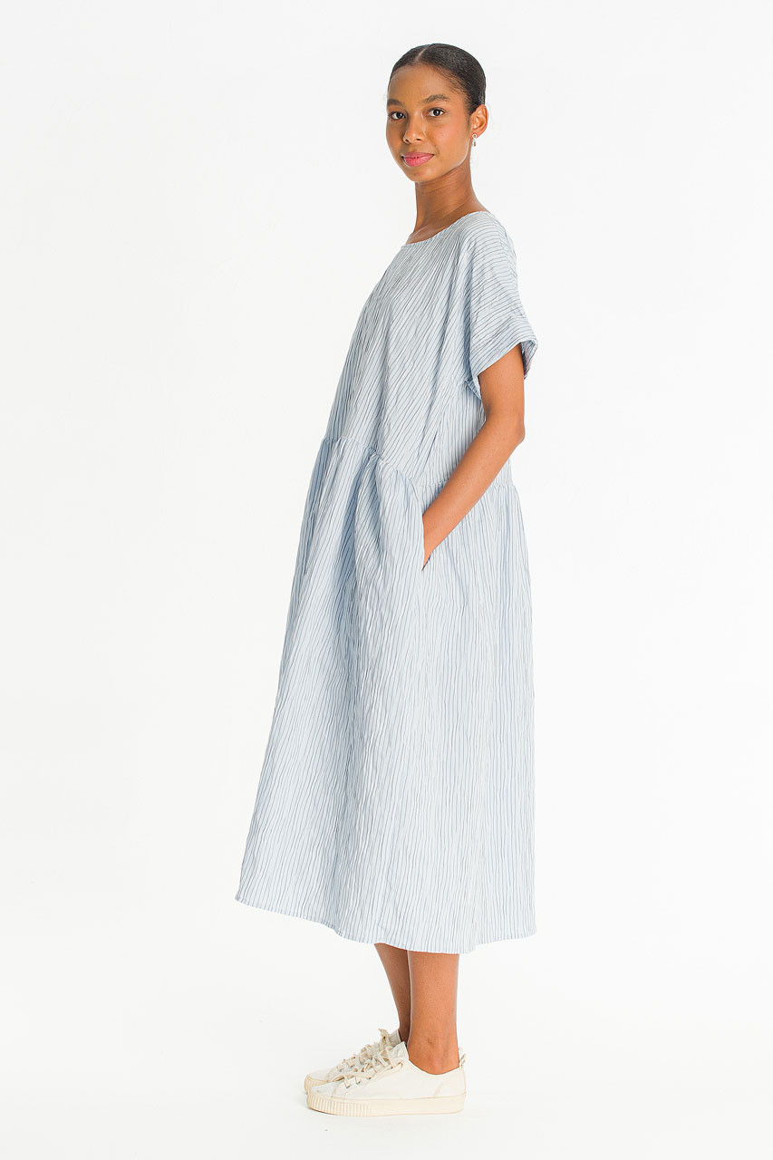 Floairy Pin Stripe Dress, Blue
