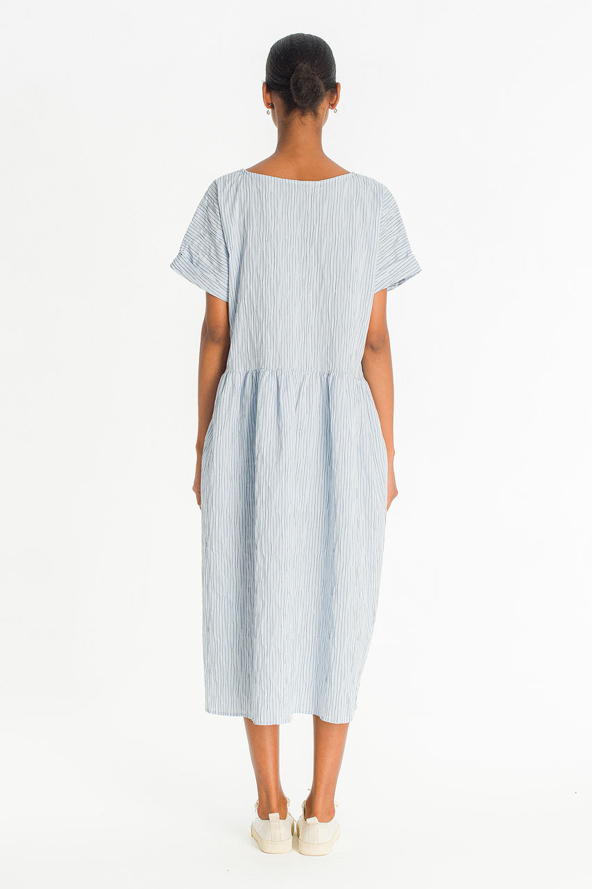 Floairy Pin Stripe Dress, Blue