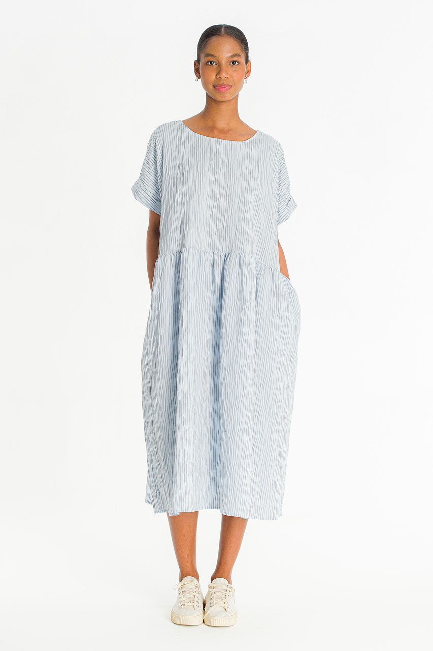 Floairy Pin Stripe Dress, Blue