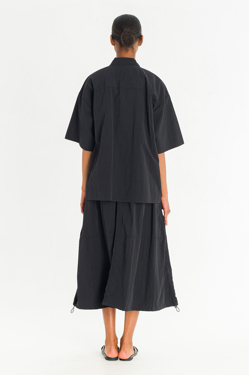 Koori Boxy Utility Shirt, Black