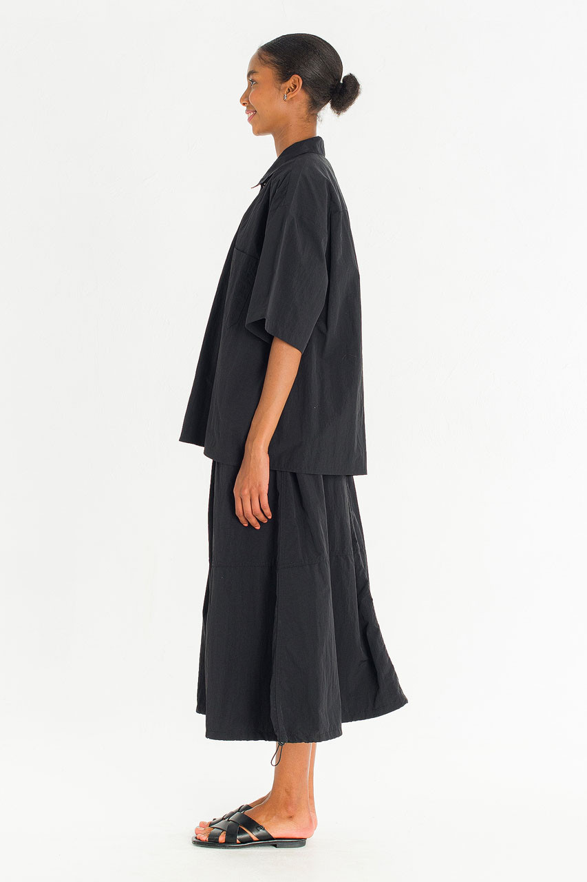 Koori Boxy Utility Shirt, Black