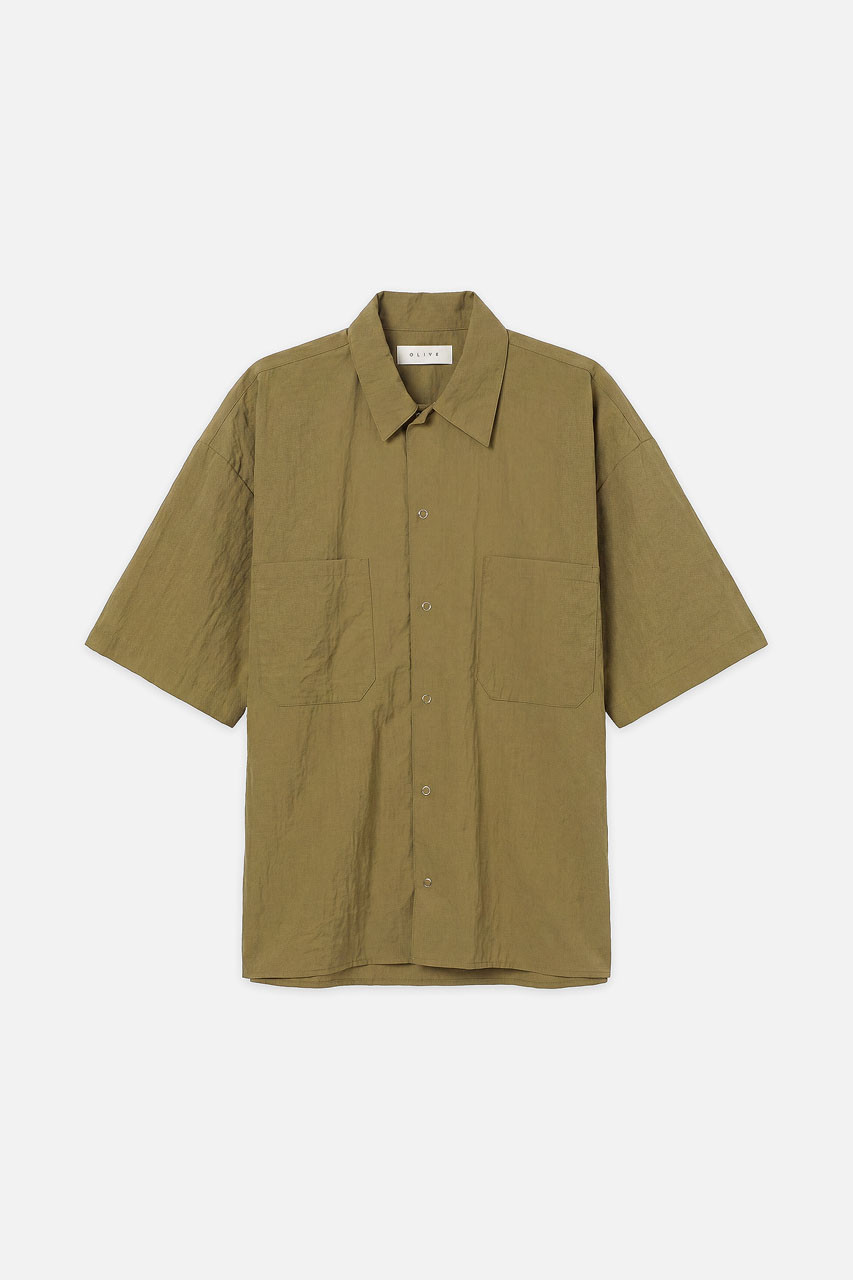 Koori Boxy Utility Shirt, Khaki