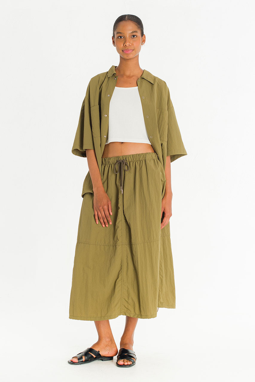 Koori Boxy Utility Shirt, Khaki
