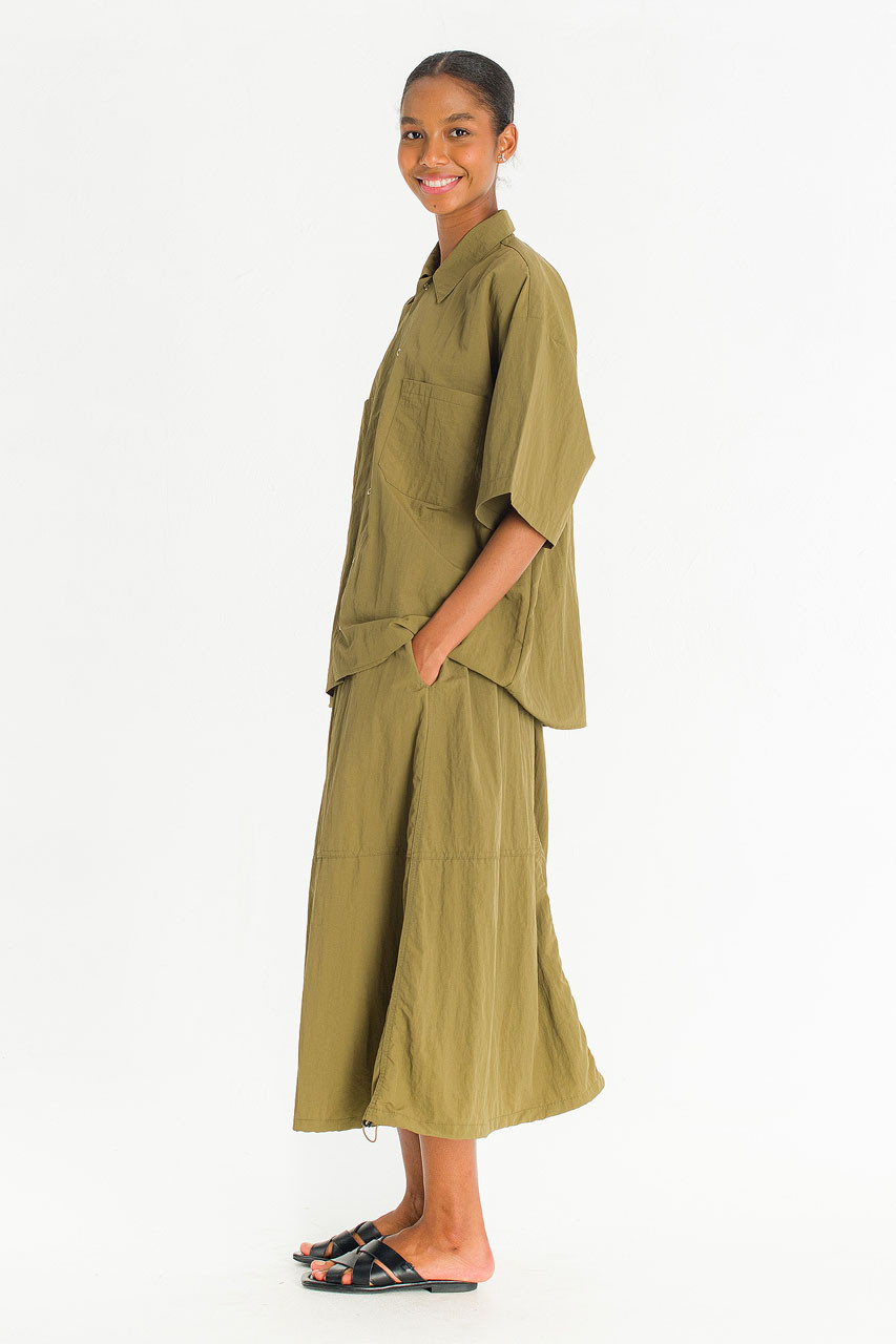 Koori Boxy Utility Shirt, Khaki