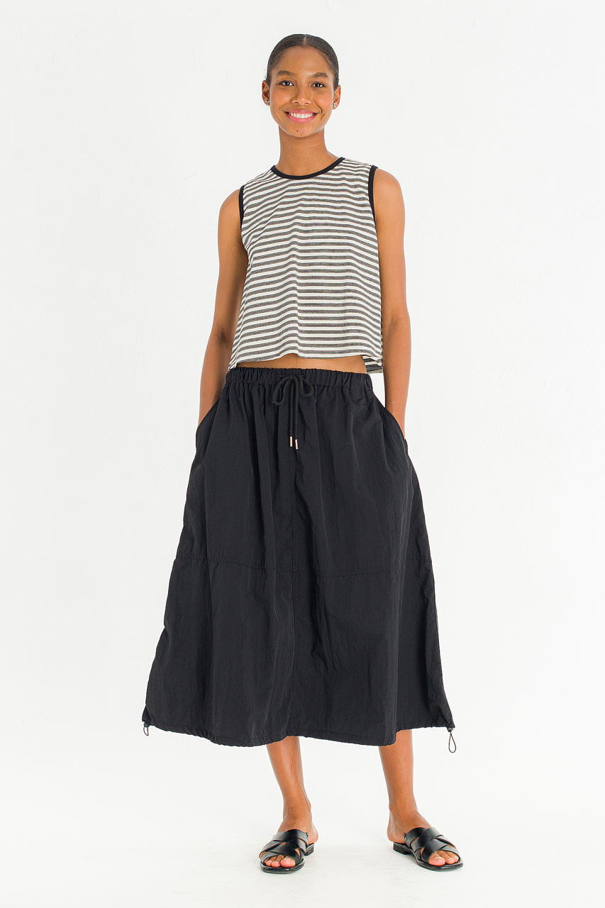 Koori Boxy Utility Skirt, Black