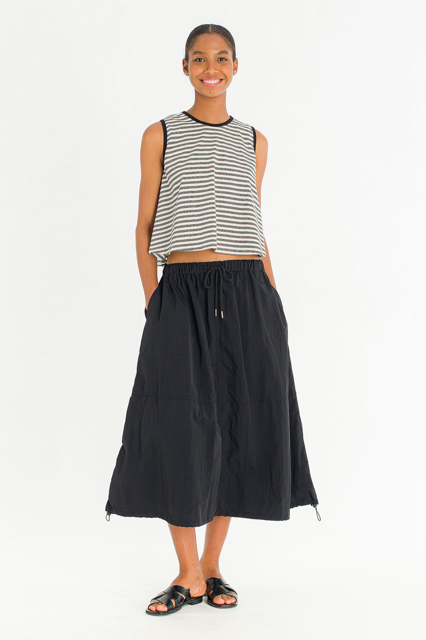 Koori Boxy Utility Skirt, Black