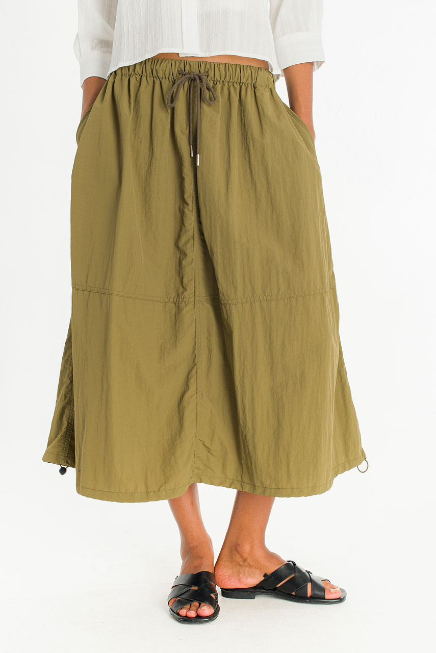 Koori Boxy Utility Skirt, Khaki