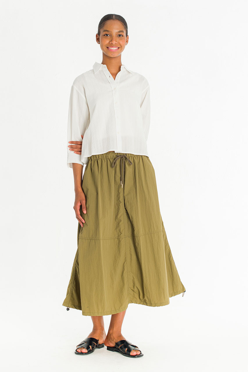 Koori Boxy Utility Skirt, Khaki