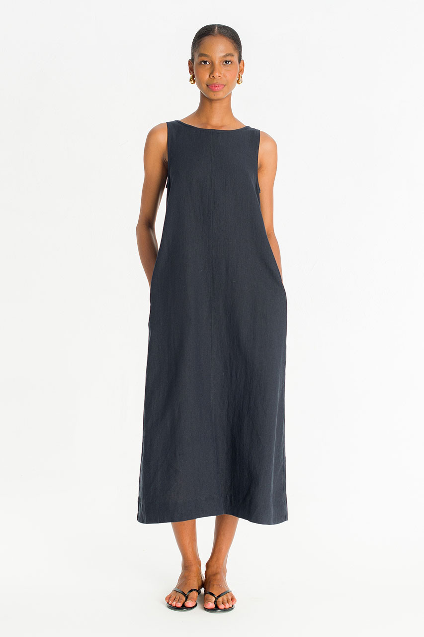 Sorento Linen Dress, Navy