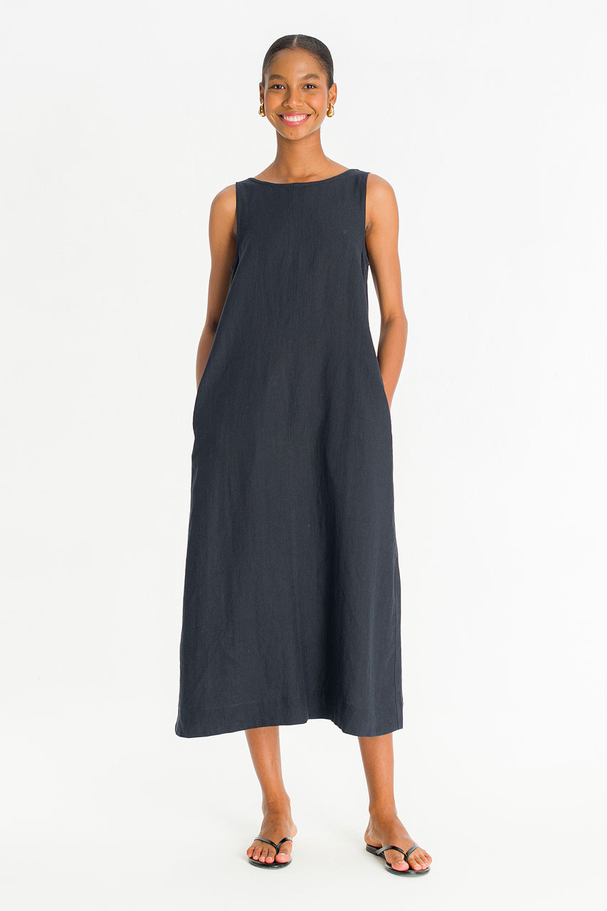Sorento Linen Dress, Navy