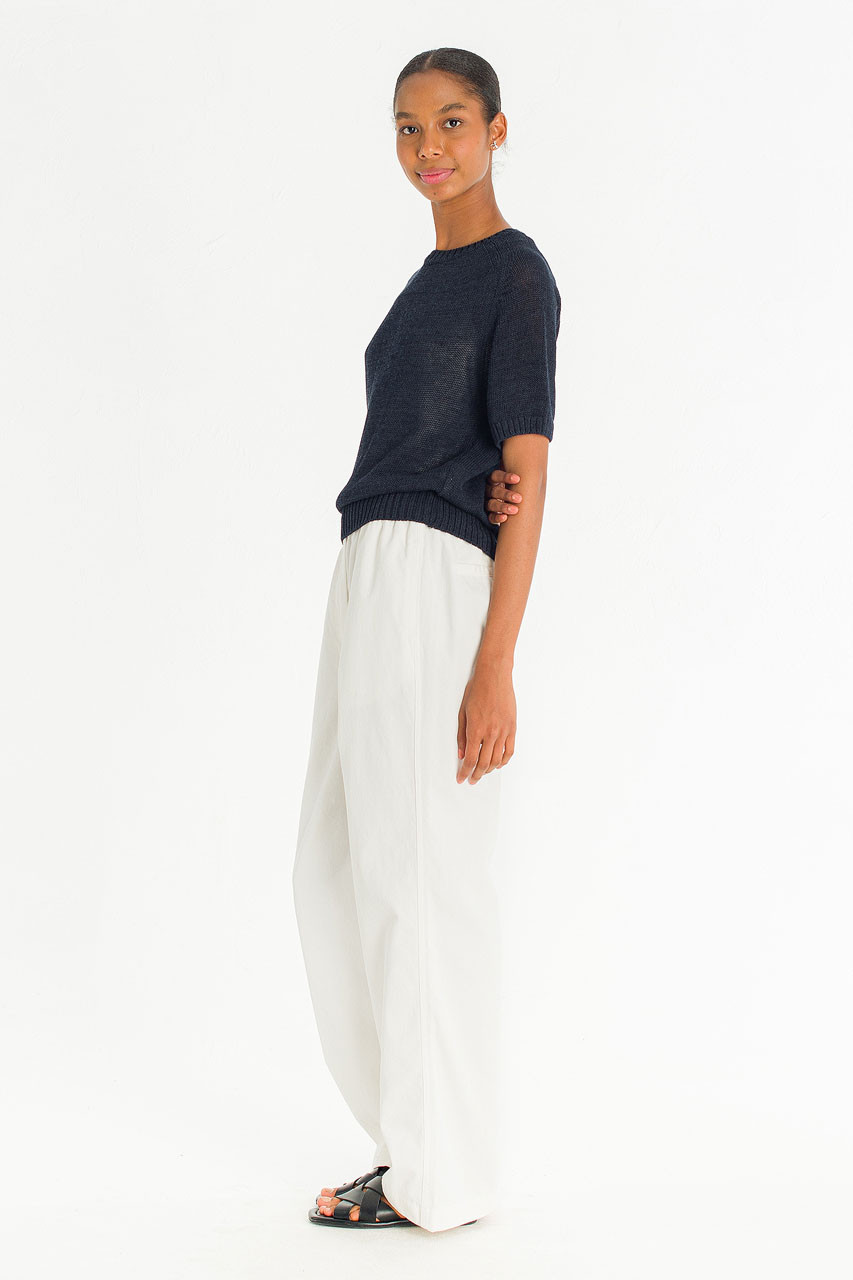 Raglan Cotton Blend Jumper, Navy