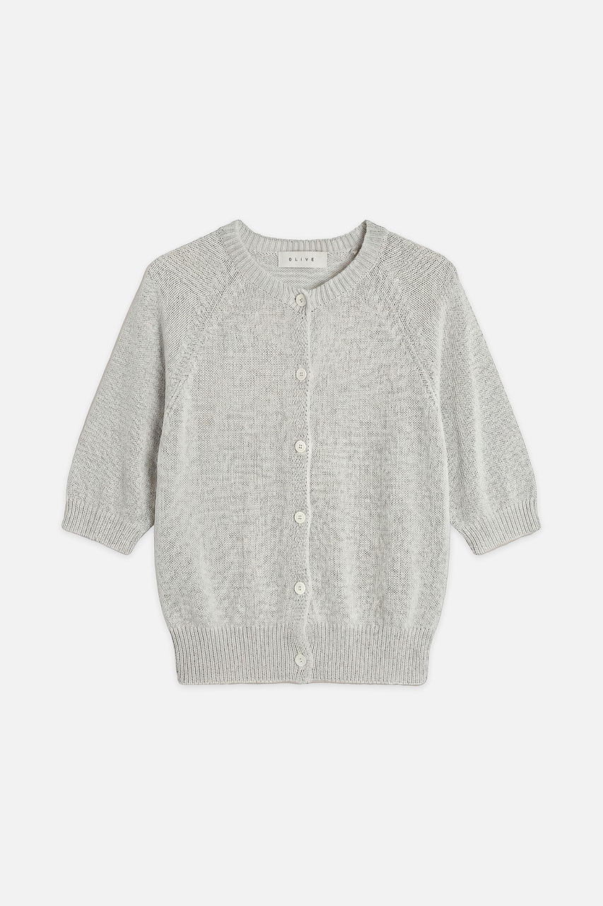 Raglan Cotton Blend Cardigan, Blue