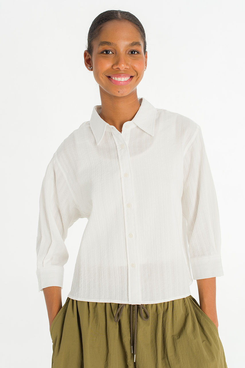 Ellen Crop Shirt, Ivory