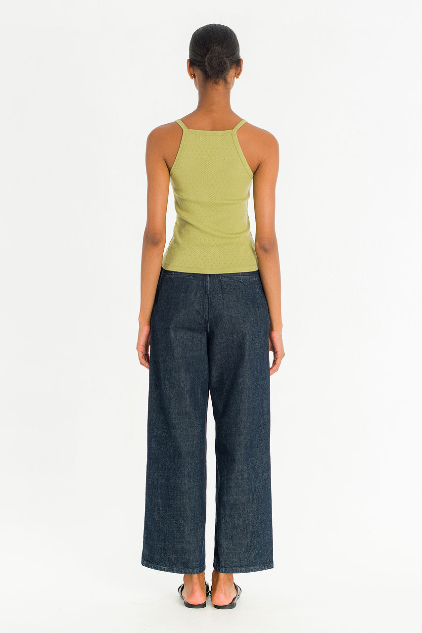 Eyelet Sleeveless Tee, Lime