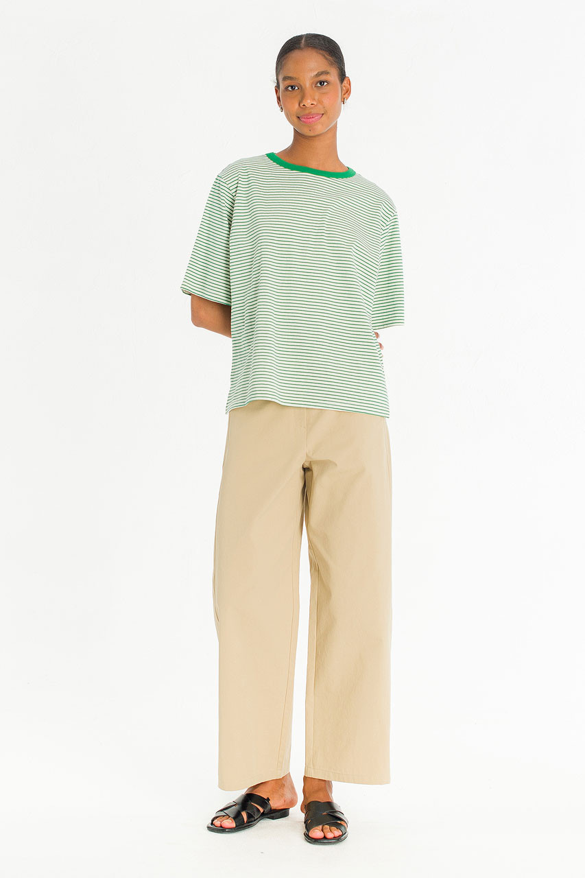 Block Stripe Loose Tee, Green