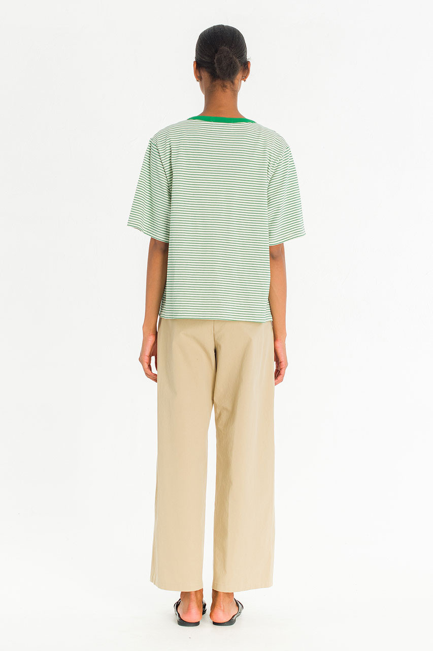 Block Stripe Loose Tee, Green