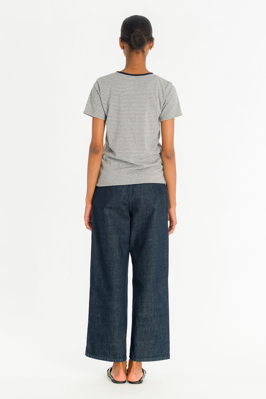 Mian Stripe Tee, Grey/Navy
