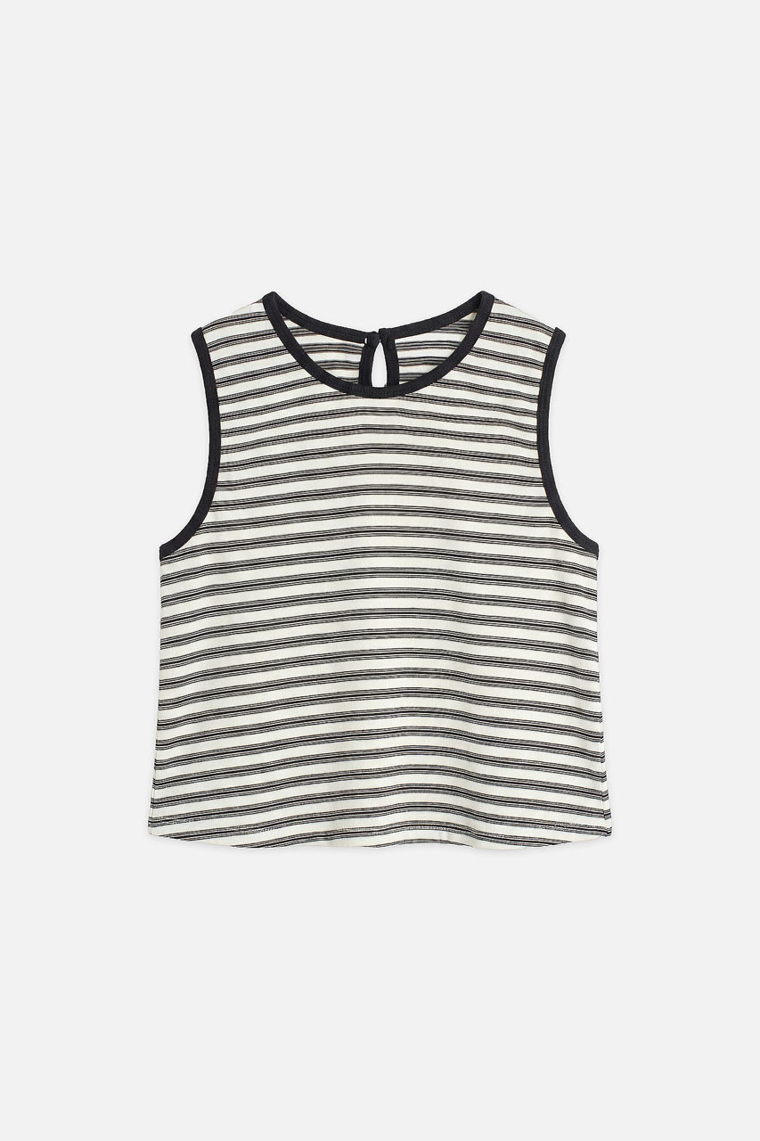 Contrast Colour Stripe Tee, Black