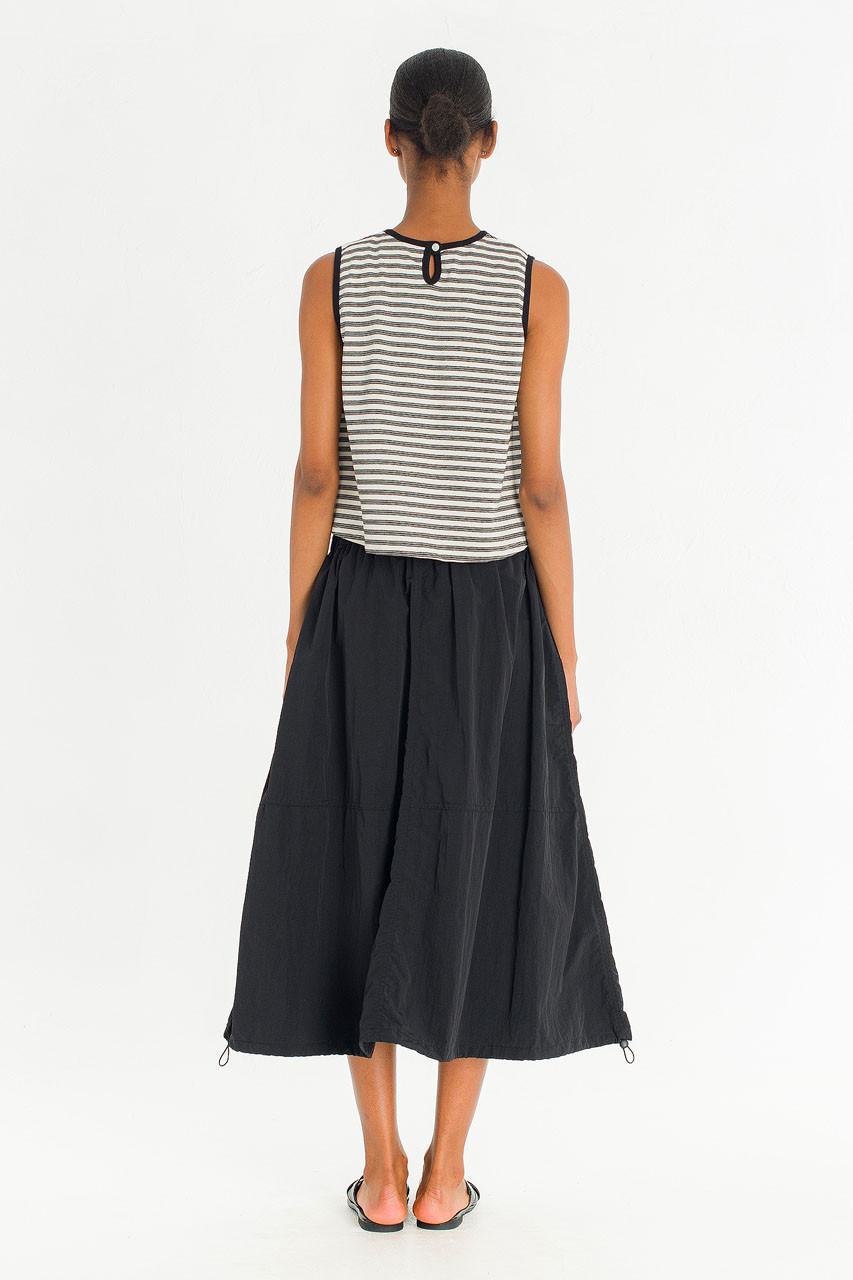 Contrast Colour Stripe Tee, Black