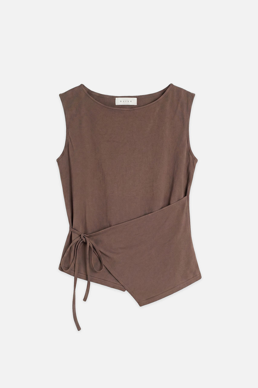 Wrap Style Tee, Brown