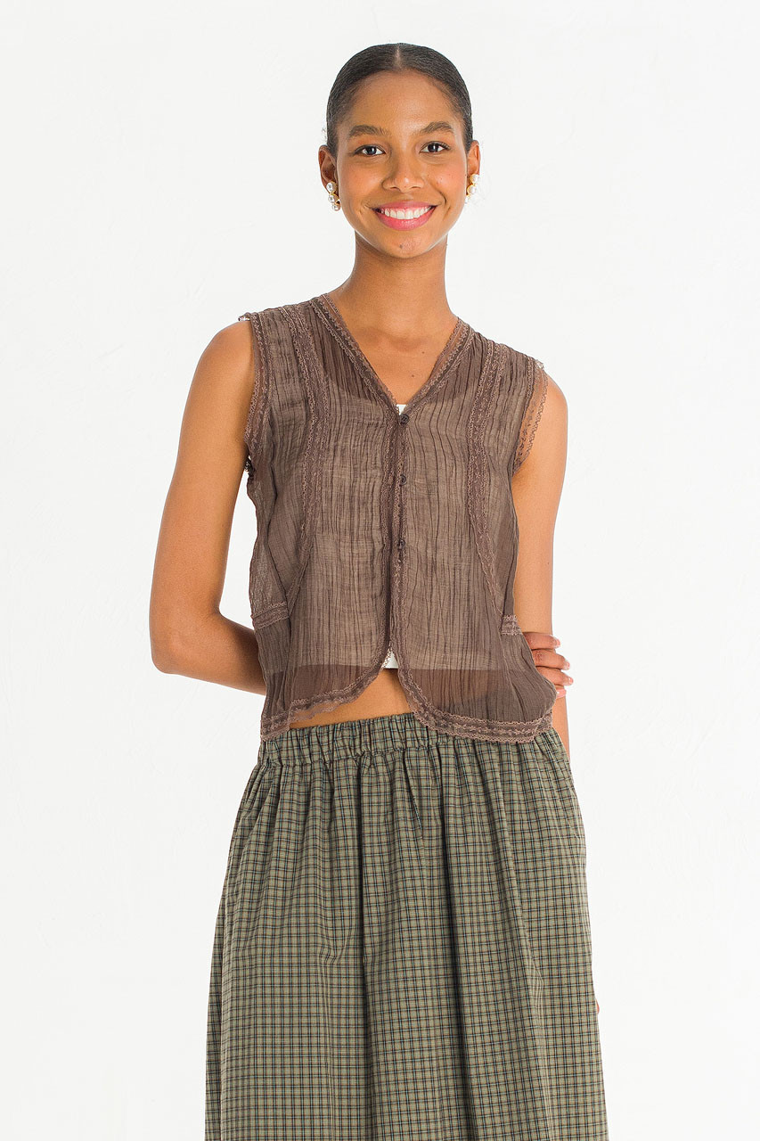 Hether Lace Blouse, Brown