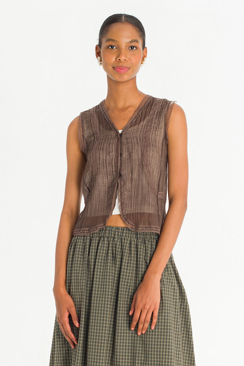 Hether Lace Blouse, Brown