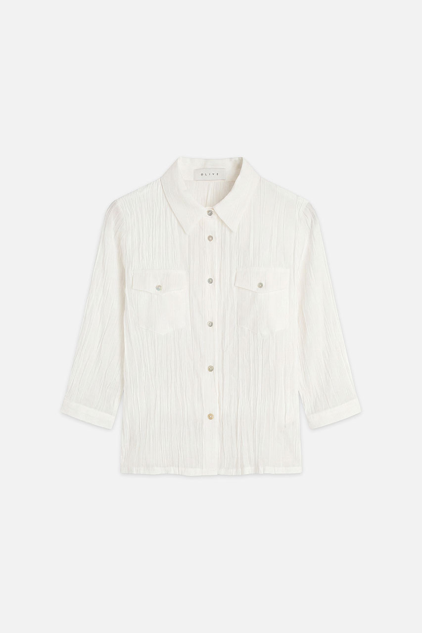 Sleek Crop Shirt, Ivory
