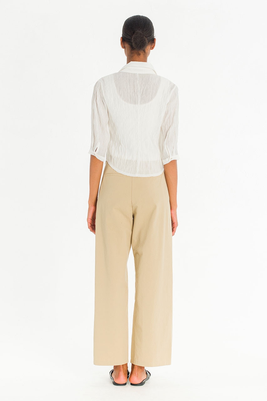 Sleek Crop Shirt, Ivory