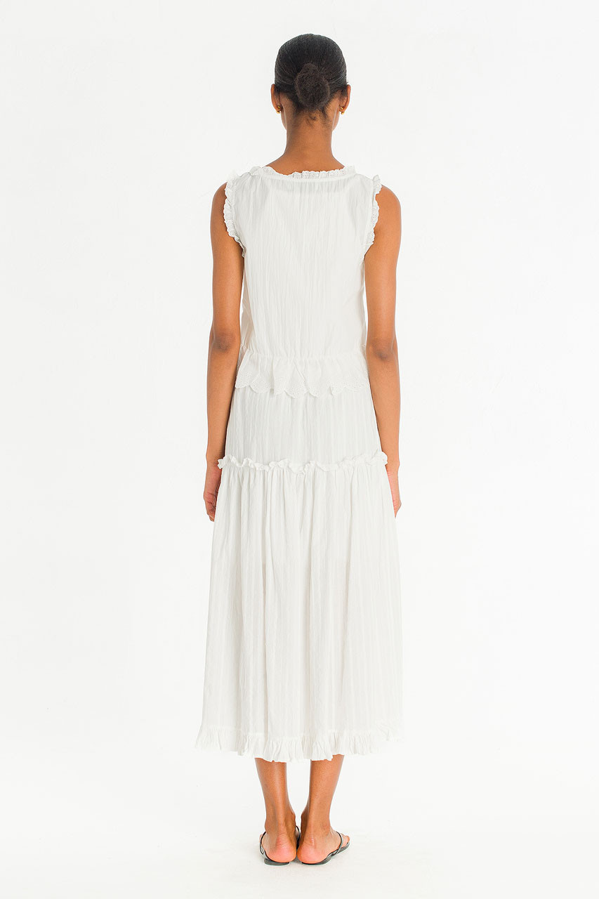 Lace Detail Cotton Skirt, Ivory
