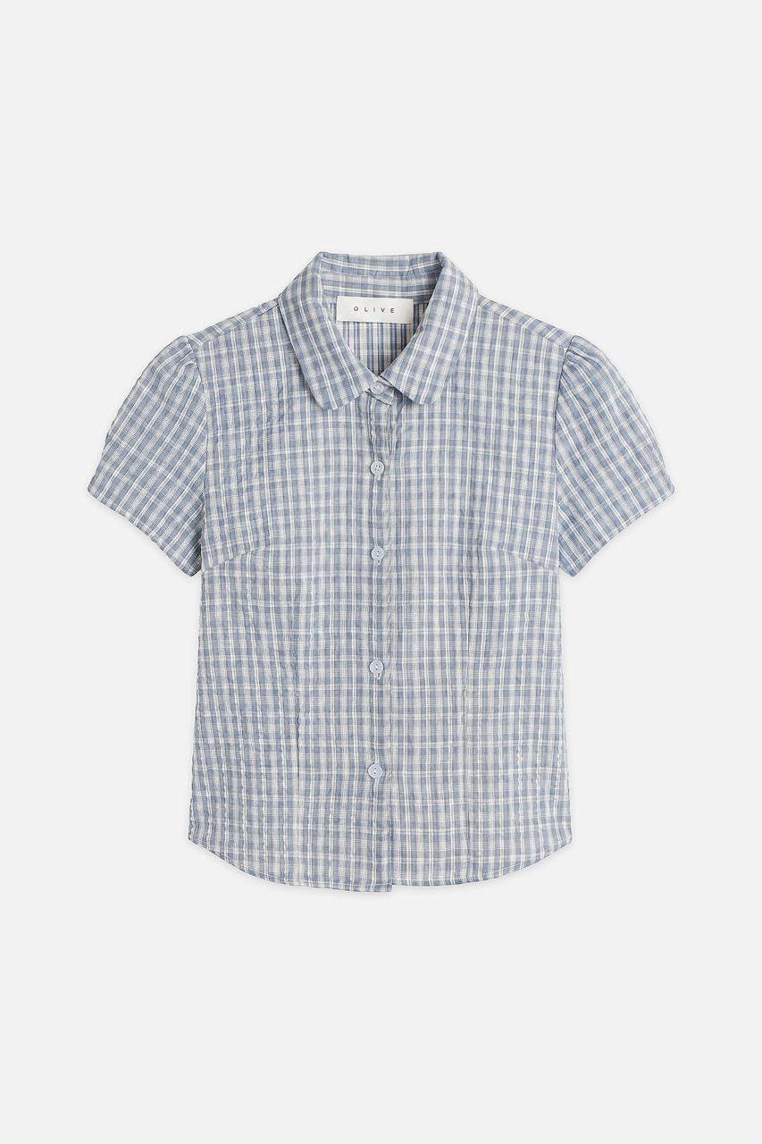 Soda Crop Blouse, Blue