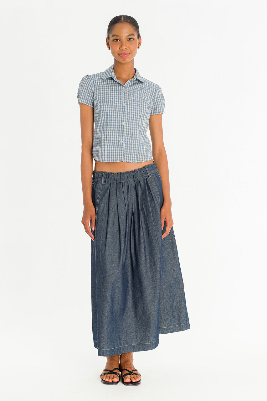 Soda Crop Blouse, Blue