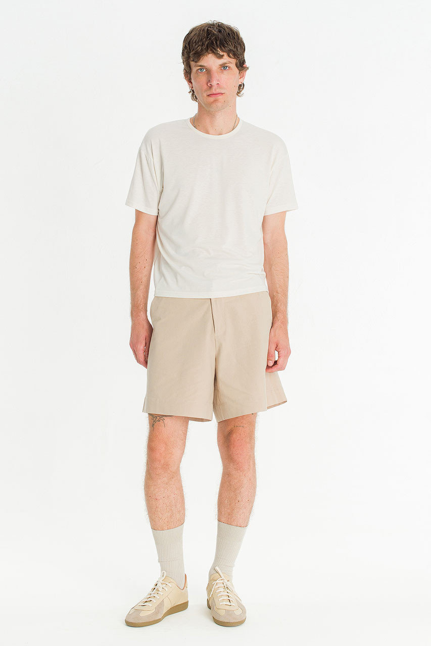 Menswear | Wide Linen Shorts, Beige
